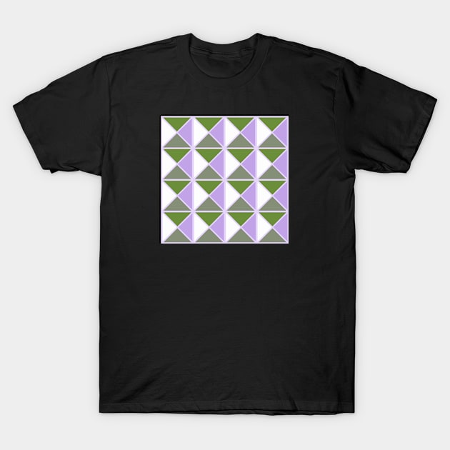 Genderqueer Pride Triangle Pattern T-Shirt by VernenInk